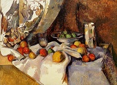 Сезанн Натюрморт Чаша, бокал и фрукты 1871г